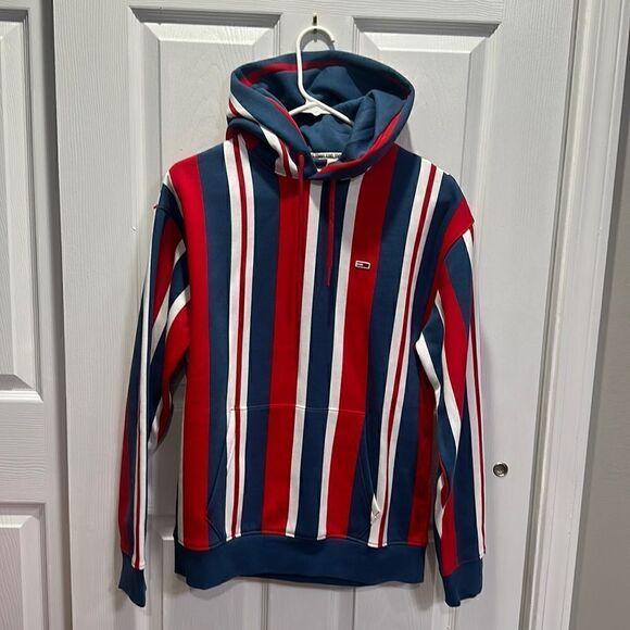 TOMMY HILFIGER HOODED SWEATSHIRT FLEECE-LINED. - Picture 1 of 14